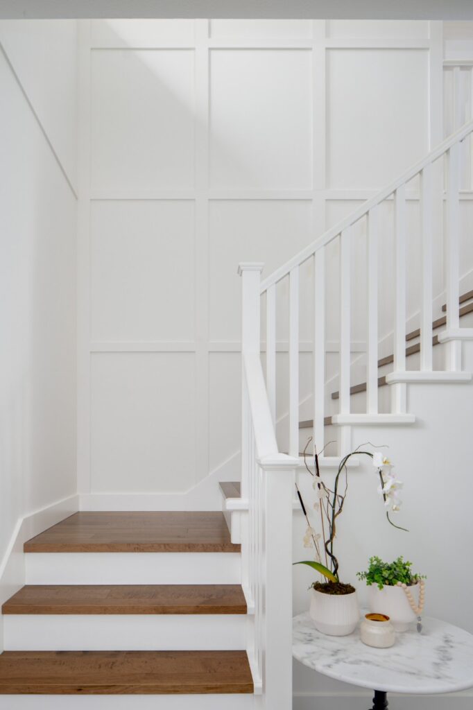 Staircase with Board and Batten Wall Panels - Novero Design Centre